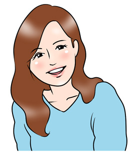 笑顔で輝く女性