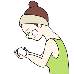 石鹸で洗い流す